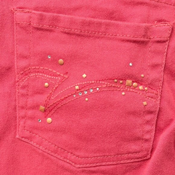 Gloria Vanderbilt Womens 14 Red Embellished Pockets Amanda Slit-Hem Capri Jeans - Picture 5 of 9